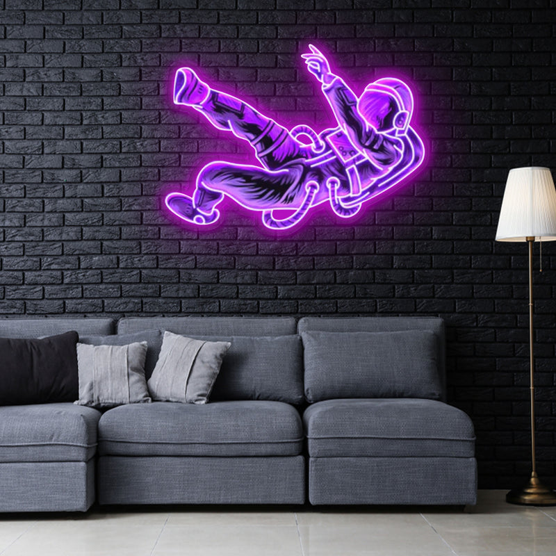 „Lost in Space“ Neon Acryl Kunstwerk