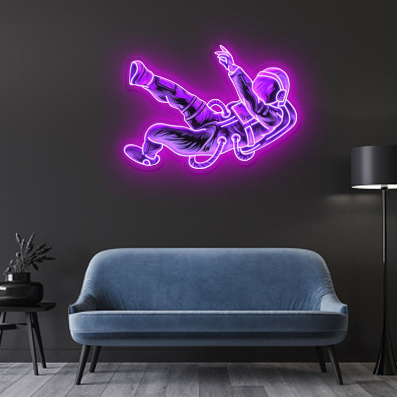 „Lost in Space“ Neon Acryl Kunstwerk
