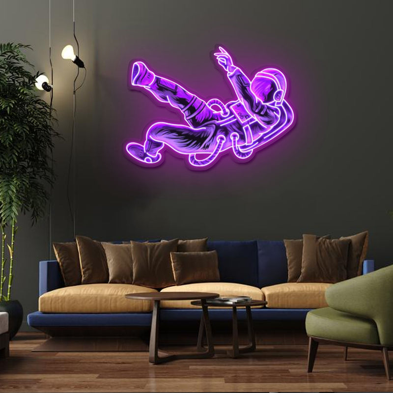 „Lost in Space“ Neon Acryl Kunstwerk