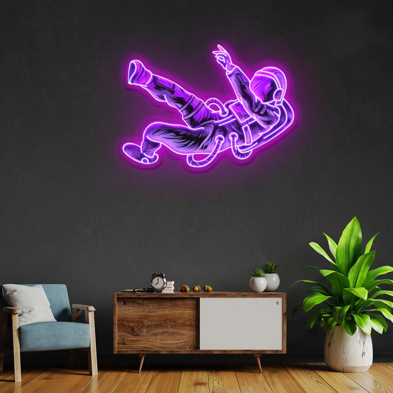 „Lost in Space“ Neon Acryl Kunstwerk