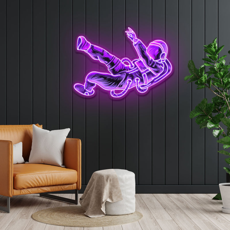 „Lost in Space“ Neon Acryl Kunstwerk