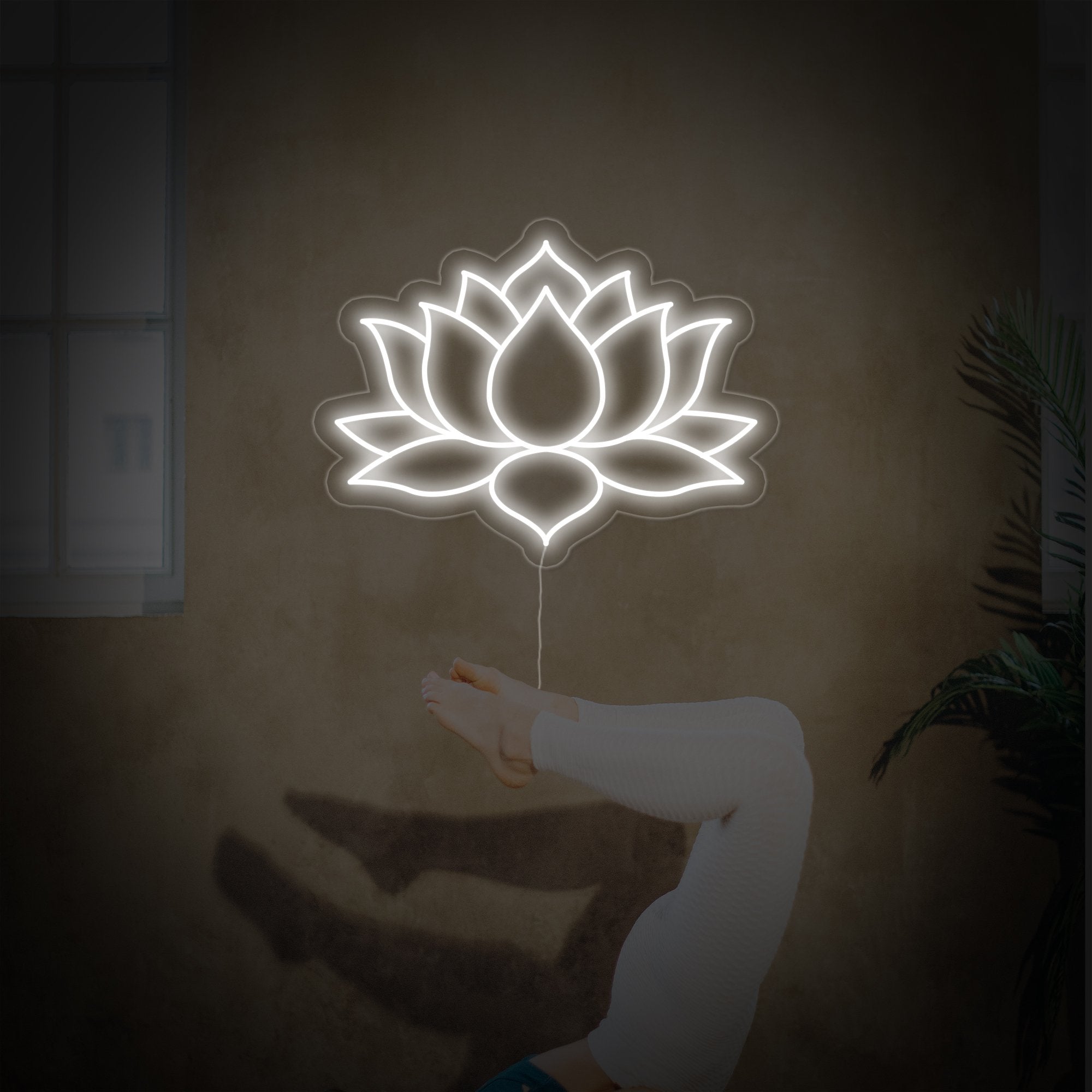 "Lotusblume Yoga, Yoga Dekoration" Neonschrift