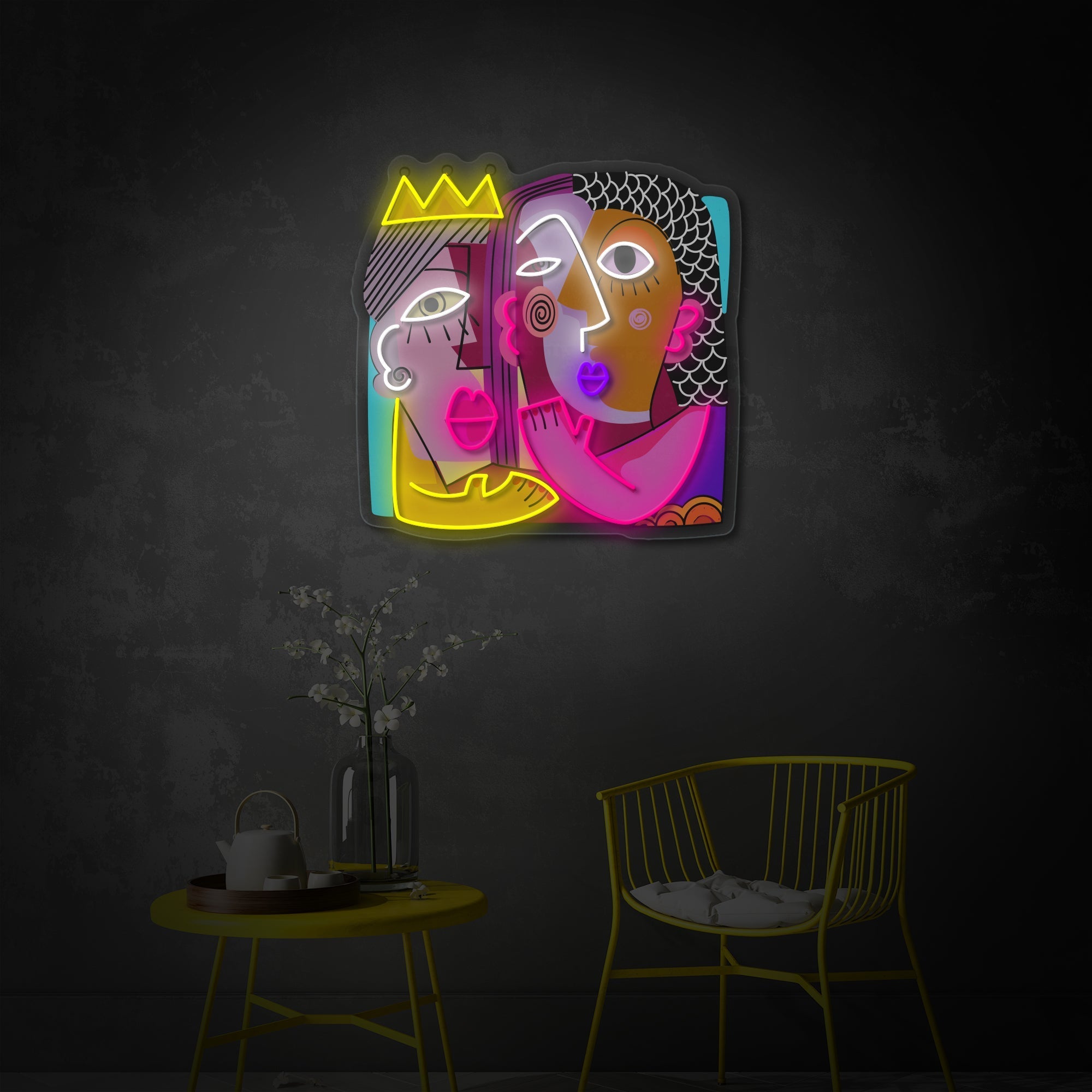 "Mann und Frau" UV-bedruckt LED-Neonschild