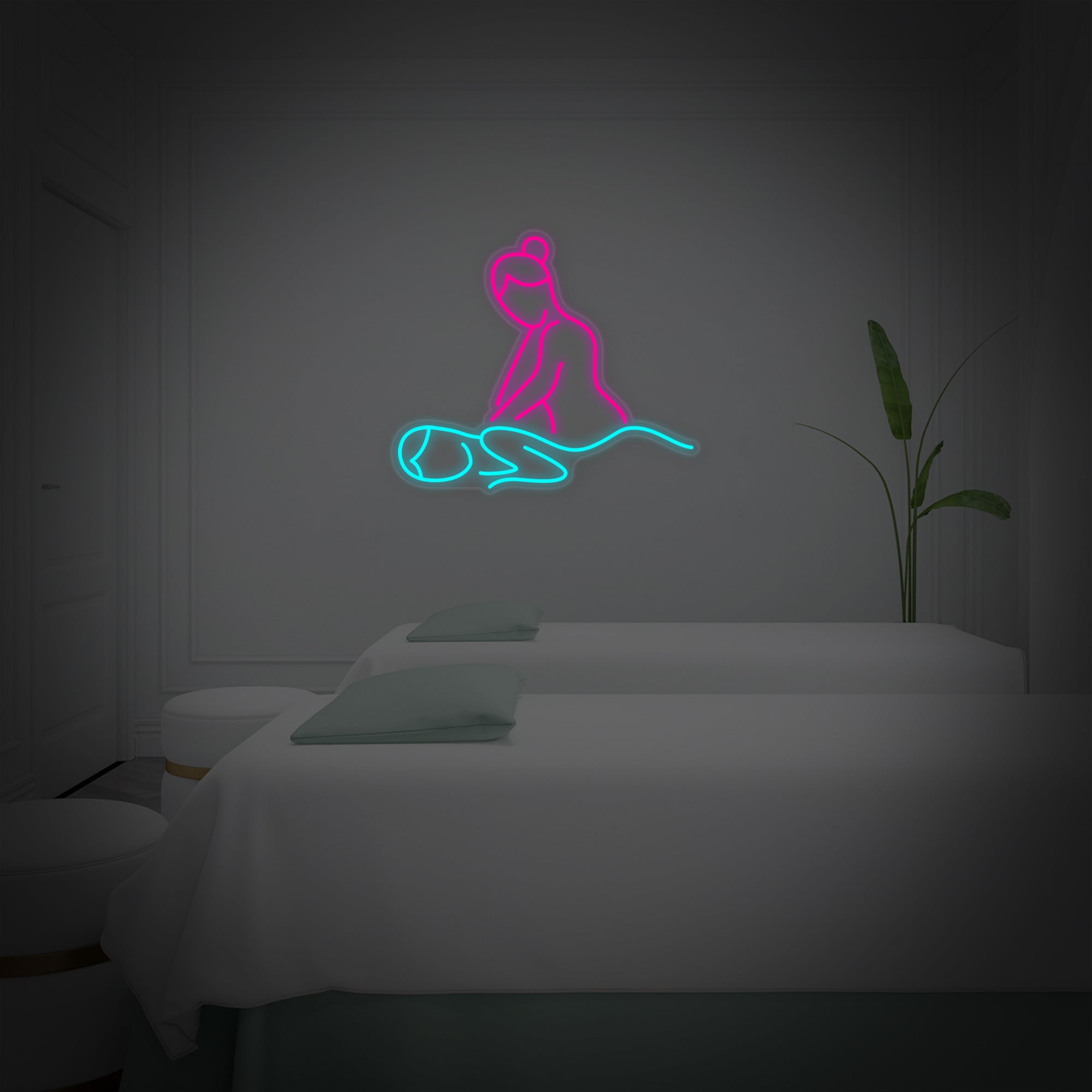 "Thai-Massage Und Hautpflege" Neonschrift