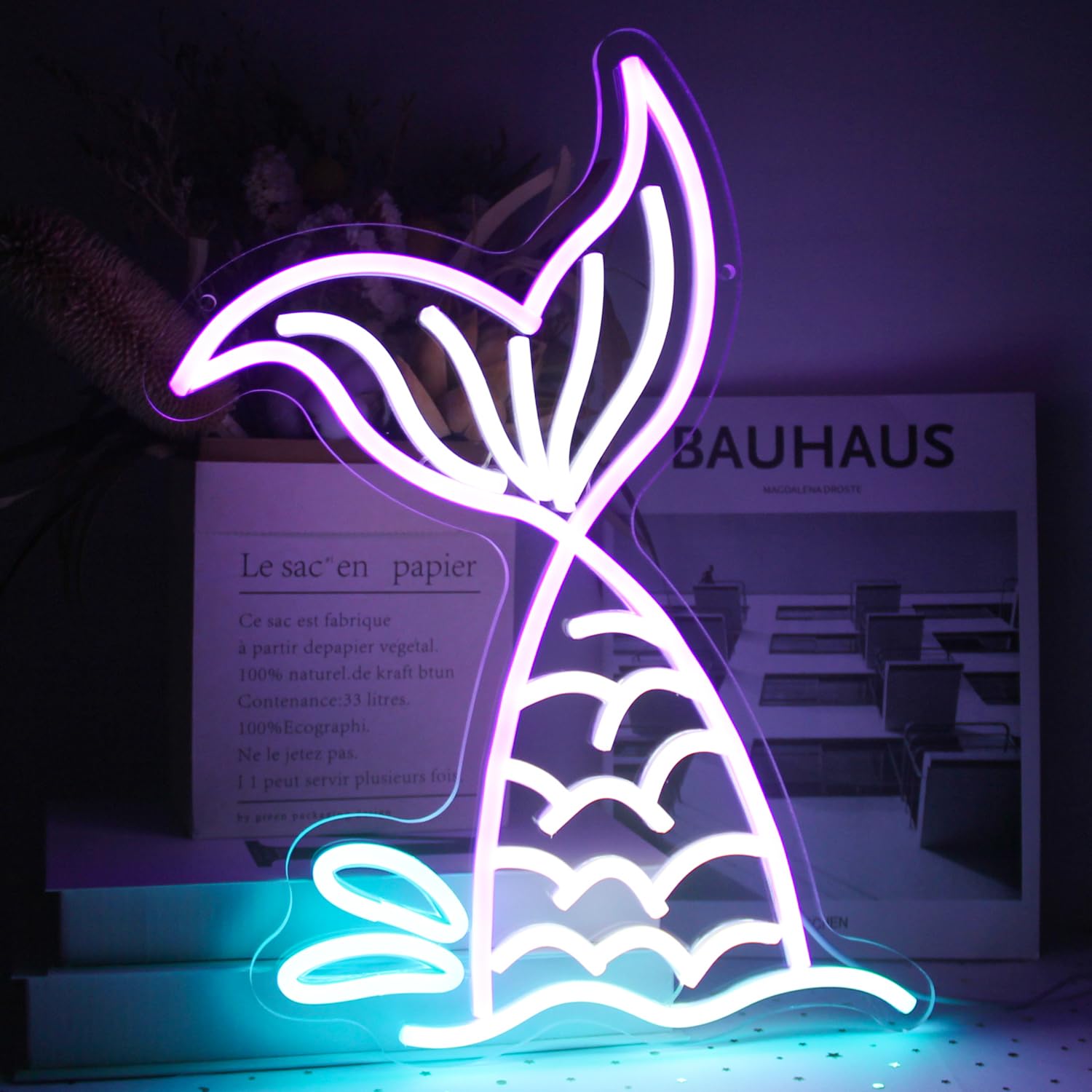 Meerjungfrauen-Schwanz Neonlampe – Traumhafte LED-Deko für Zuhause