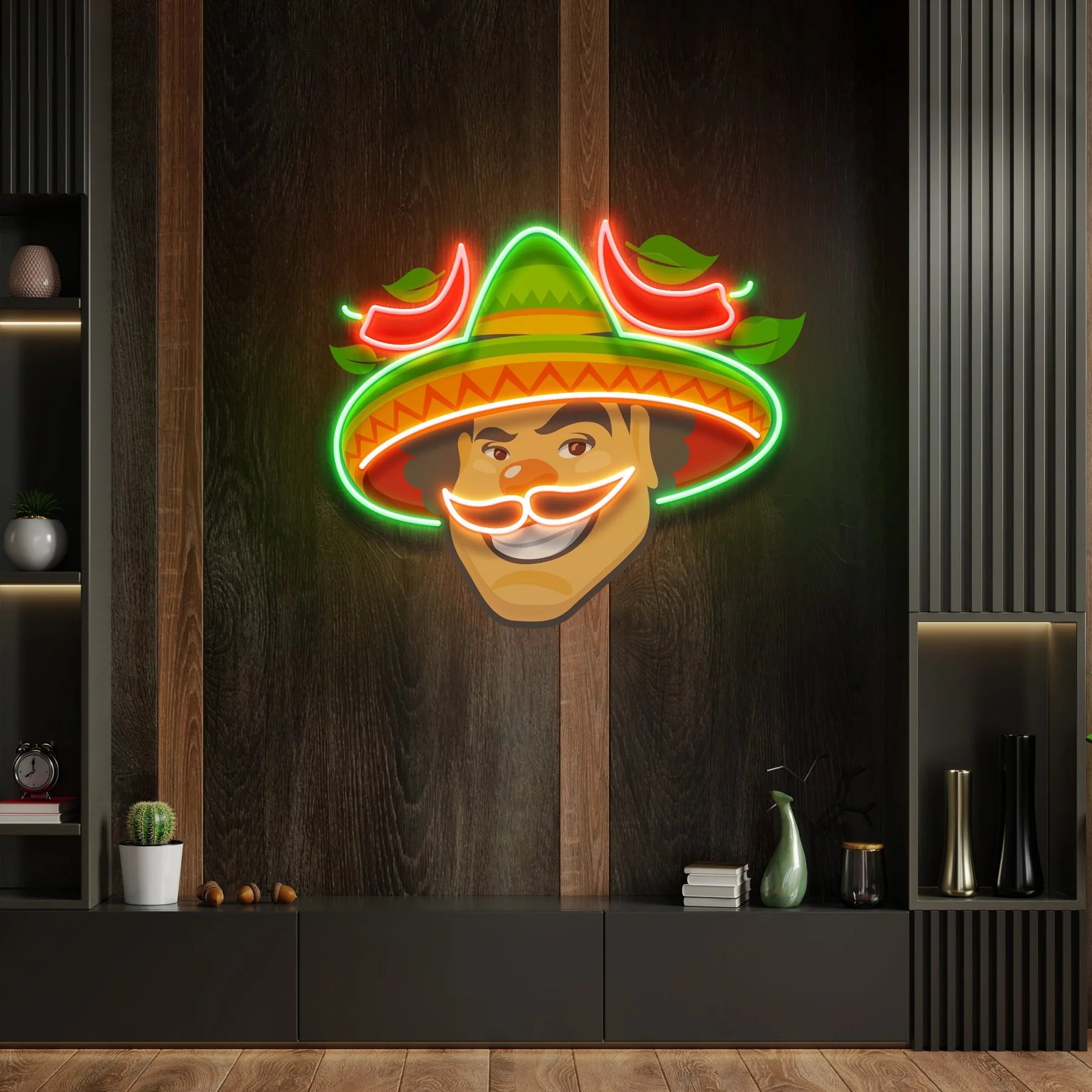 Mexikanisches Mann LOGO Lizenzkunstwerk LED Leuchtreklame