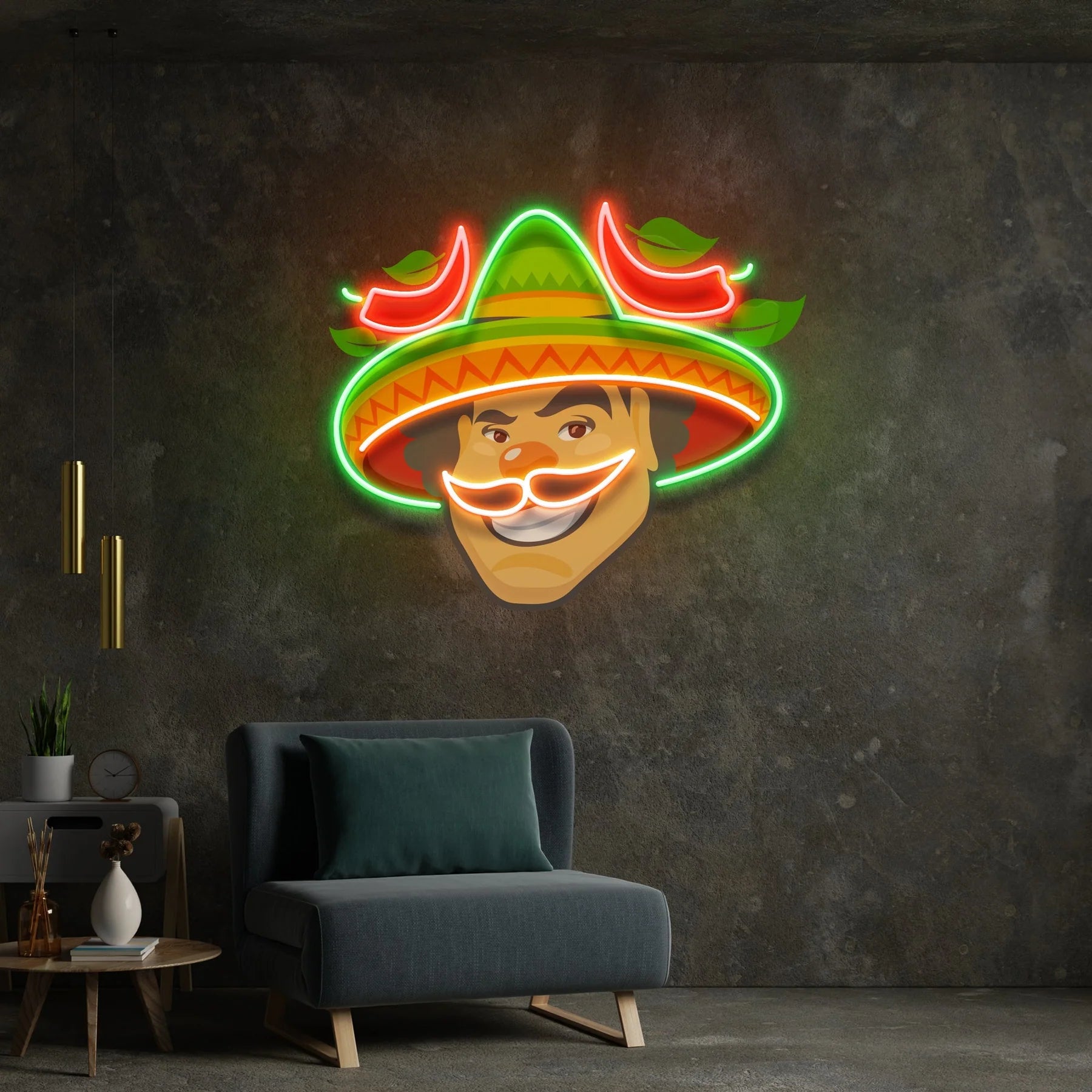 Mexikanisches Mann LOGO Lizenzkunstwerk LED Leuchtreklame