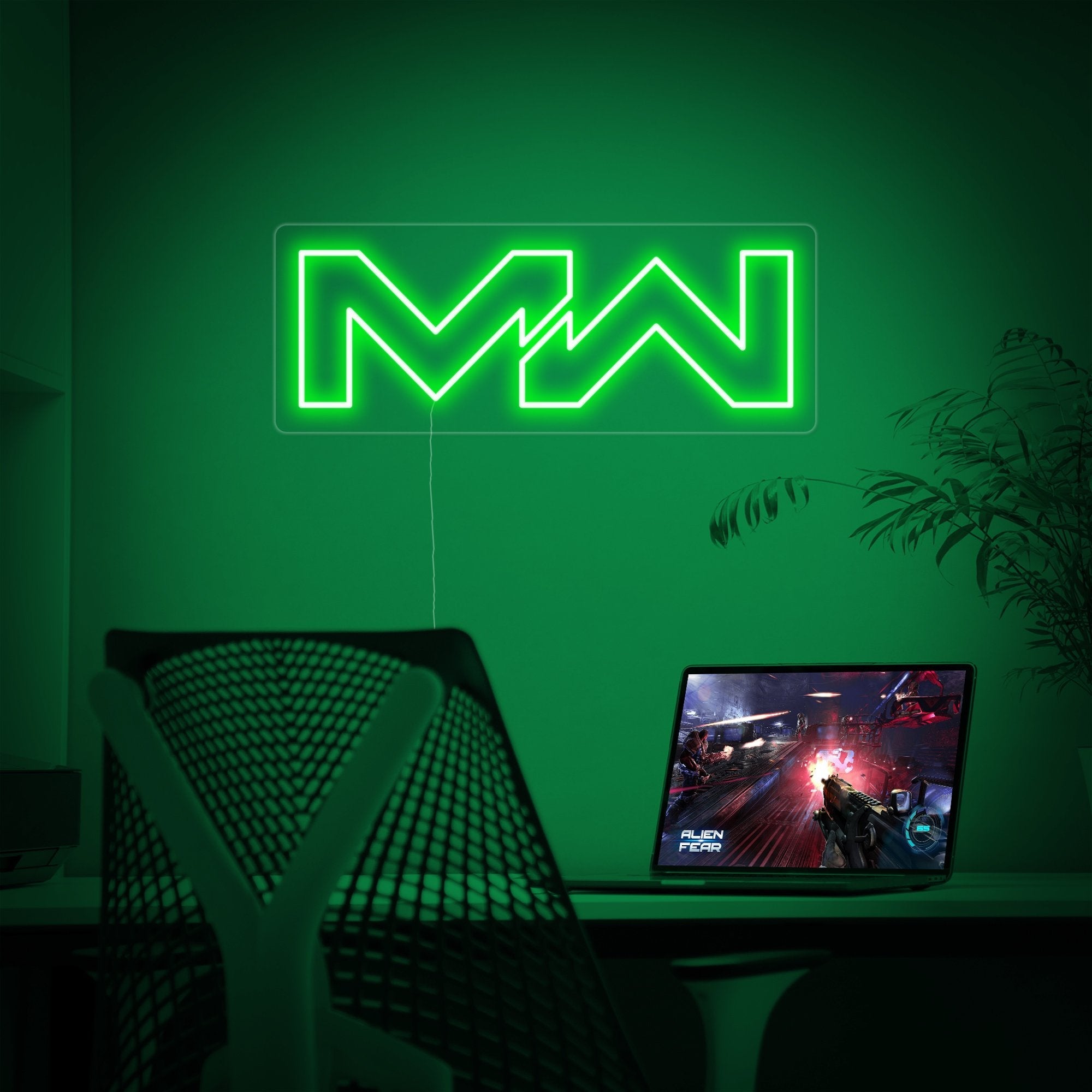 "Mw, Zimmerdekoration Für Spieler" Neonschrift