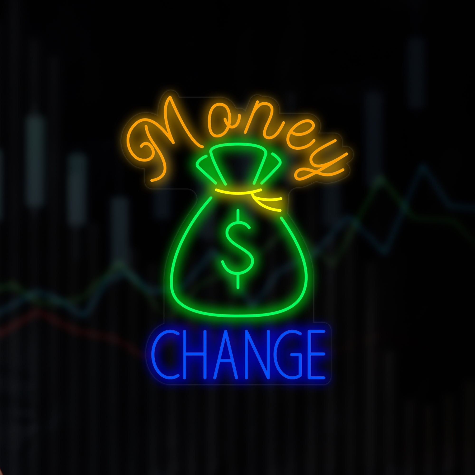 "Geldwechsel" Neonschrift