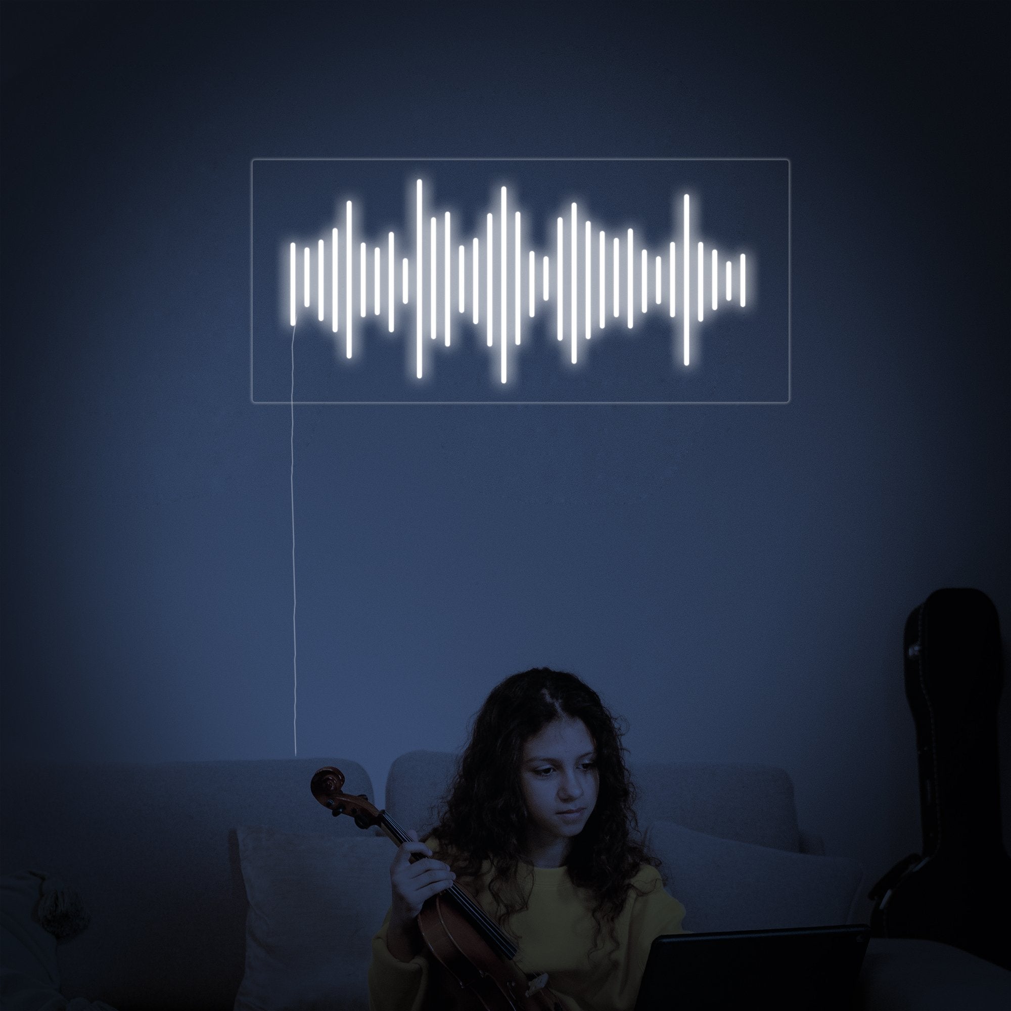 "Musik Wellen" Neonschrift
