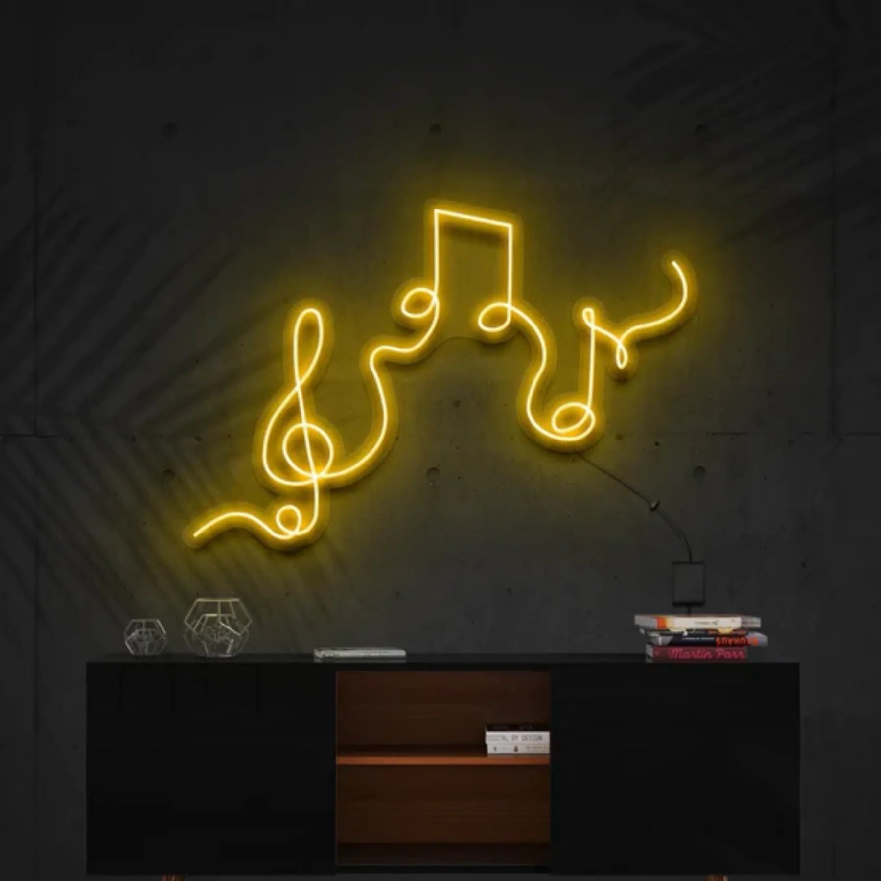 „Musikalischer Fluss“ – Neonkunst – Ihr leuchtendes Ode an die Musik
