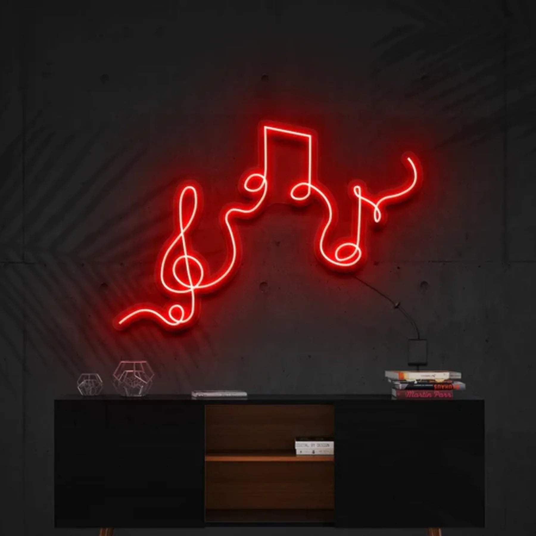 „Musikalischer Fluss“ – Neonkunst – Ihr leuchtendes Ode an die Musik