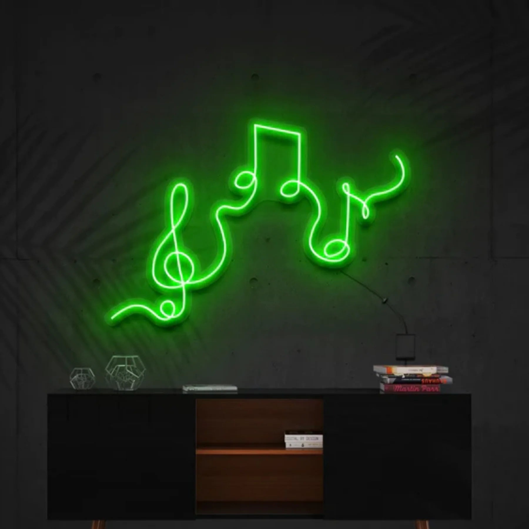„Musikalischer Fluss“ – Neonkunst – Ihr leuchtendes Ode an die Musik