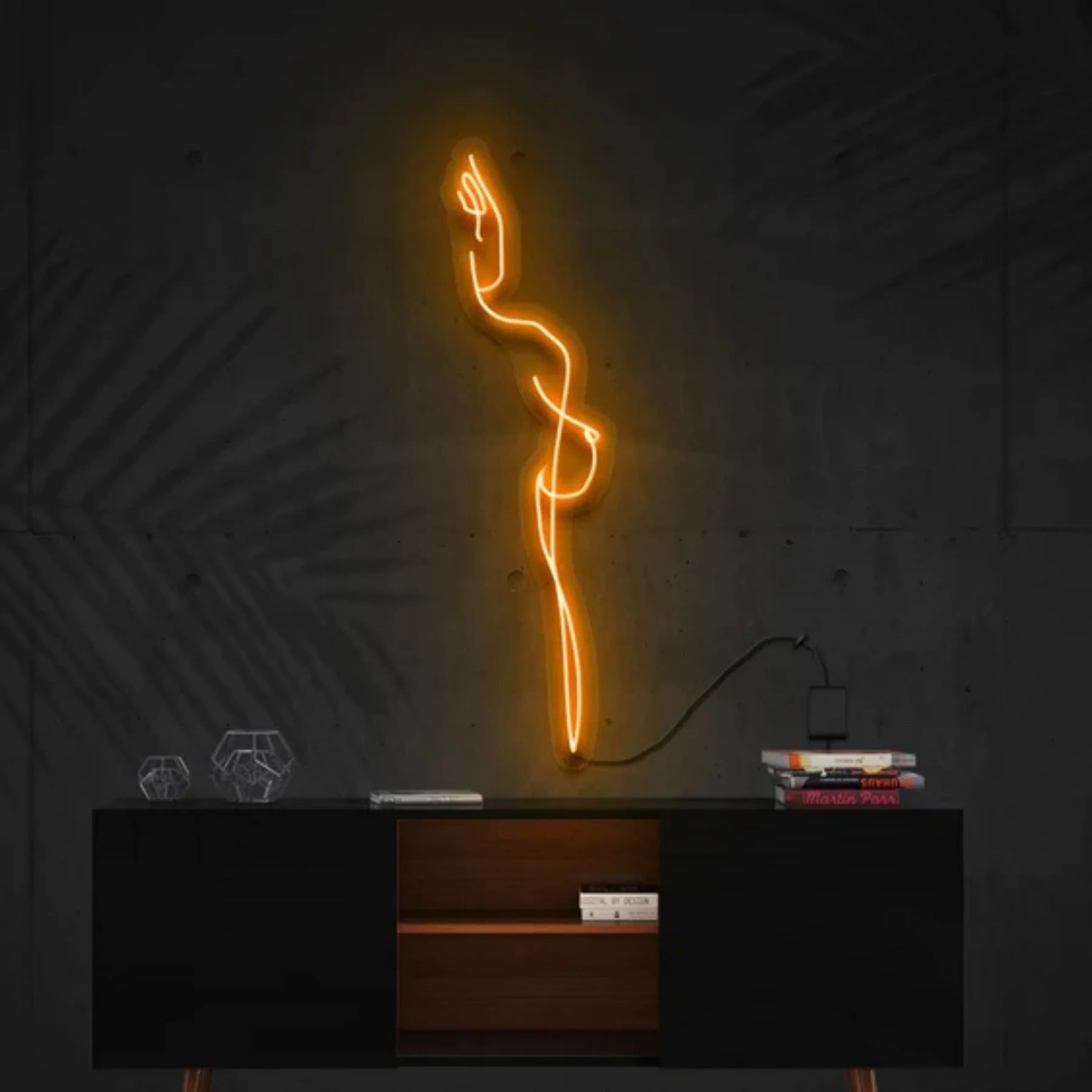 Sexy Porträt-Neonkunstwerk – Ihr persönliches Highlight in Neon