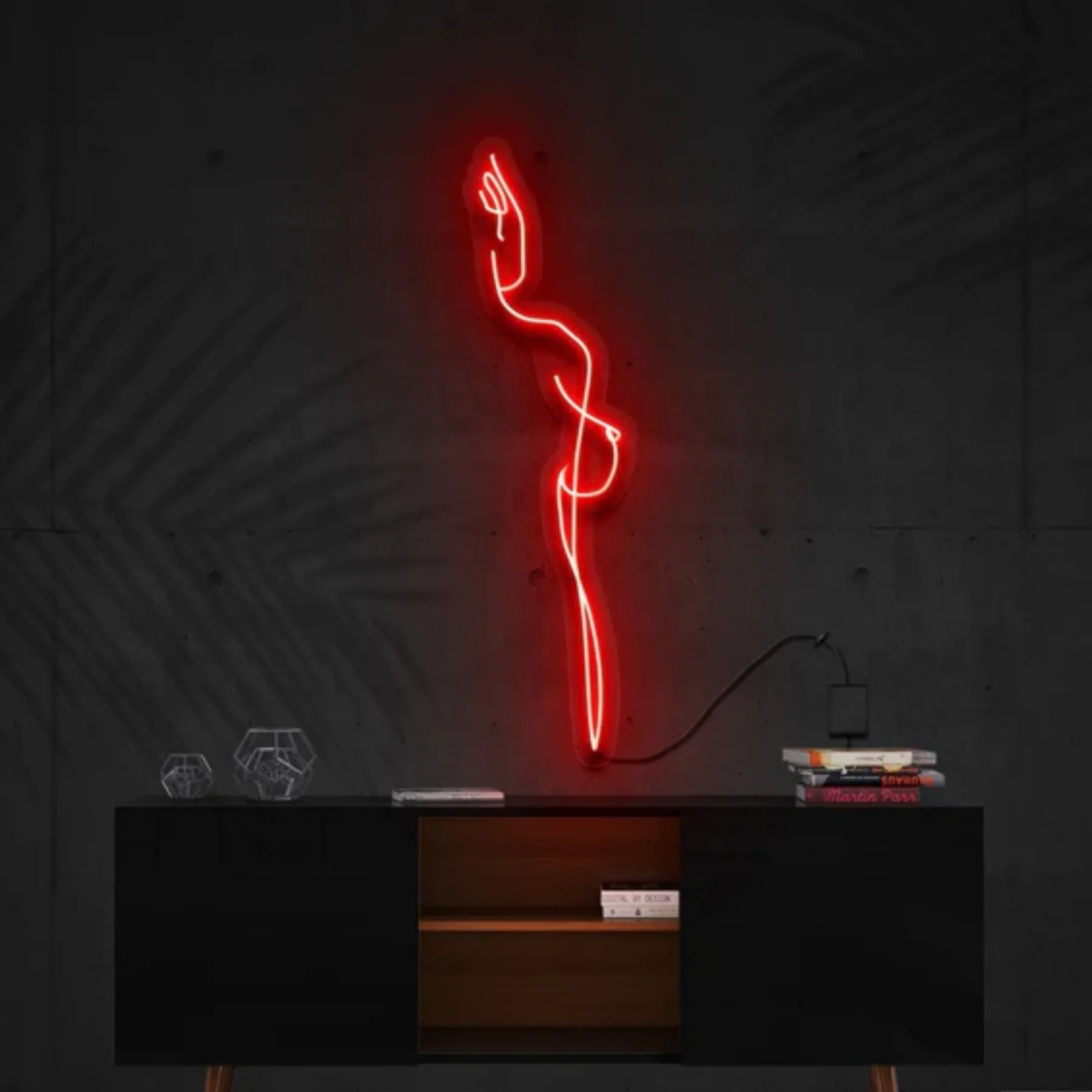 Sexy Porträt-Neonkunstwerk – Ihr persönliches Highlight in Neon