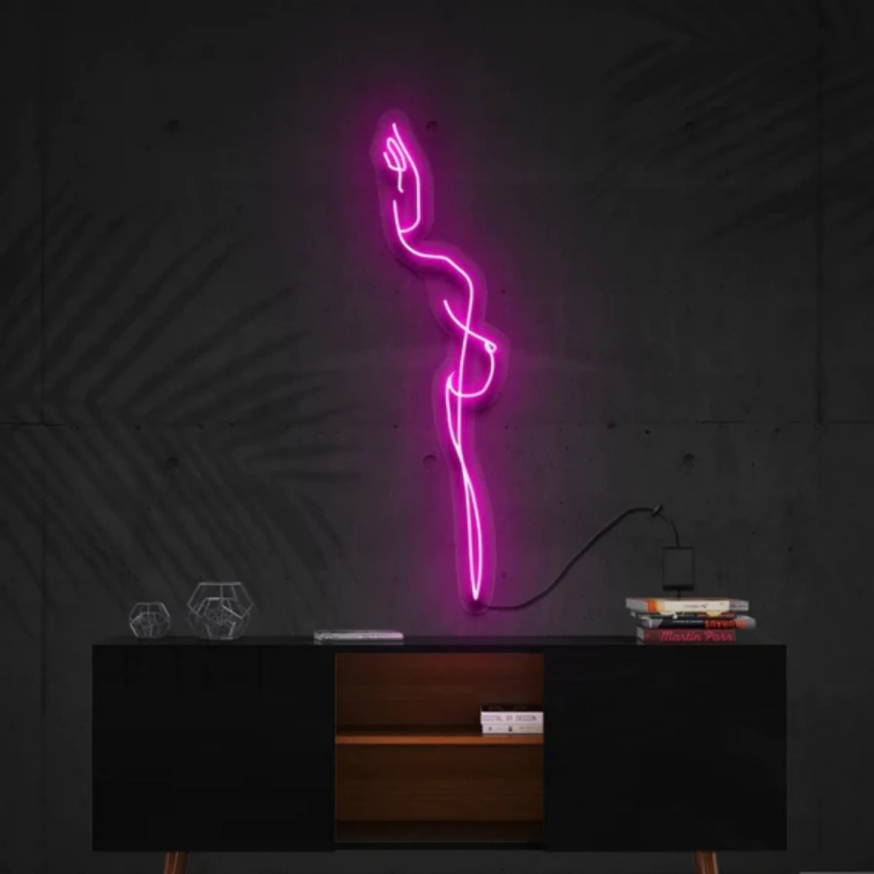 Sexy Porträt-Neonkunstwerk – Ihr persönliches Highlight in Neon