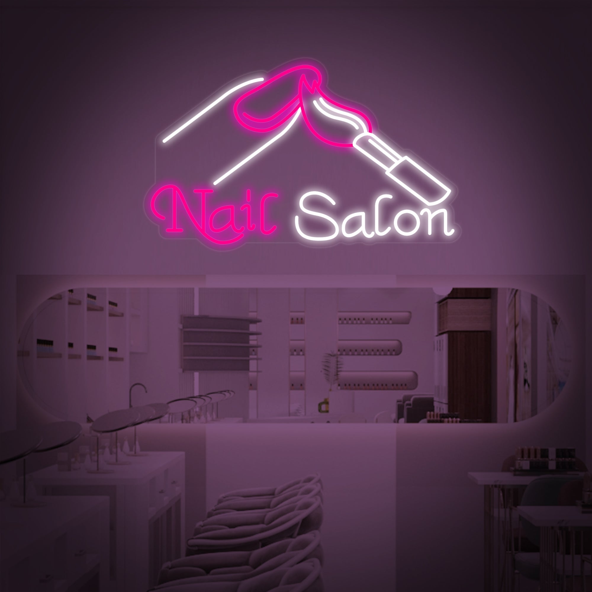 "Nails Salon" Neonschrift
