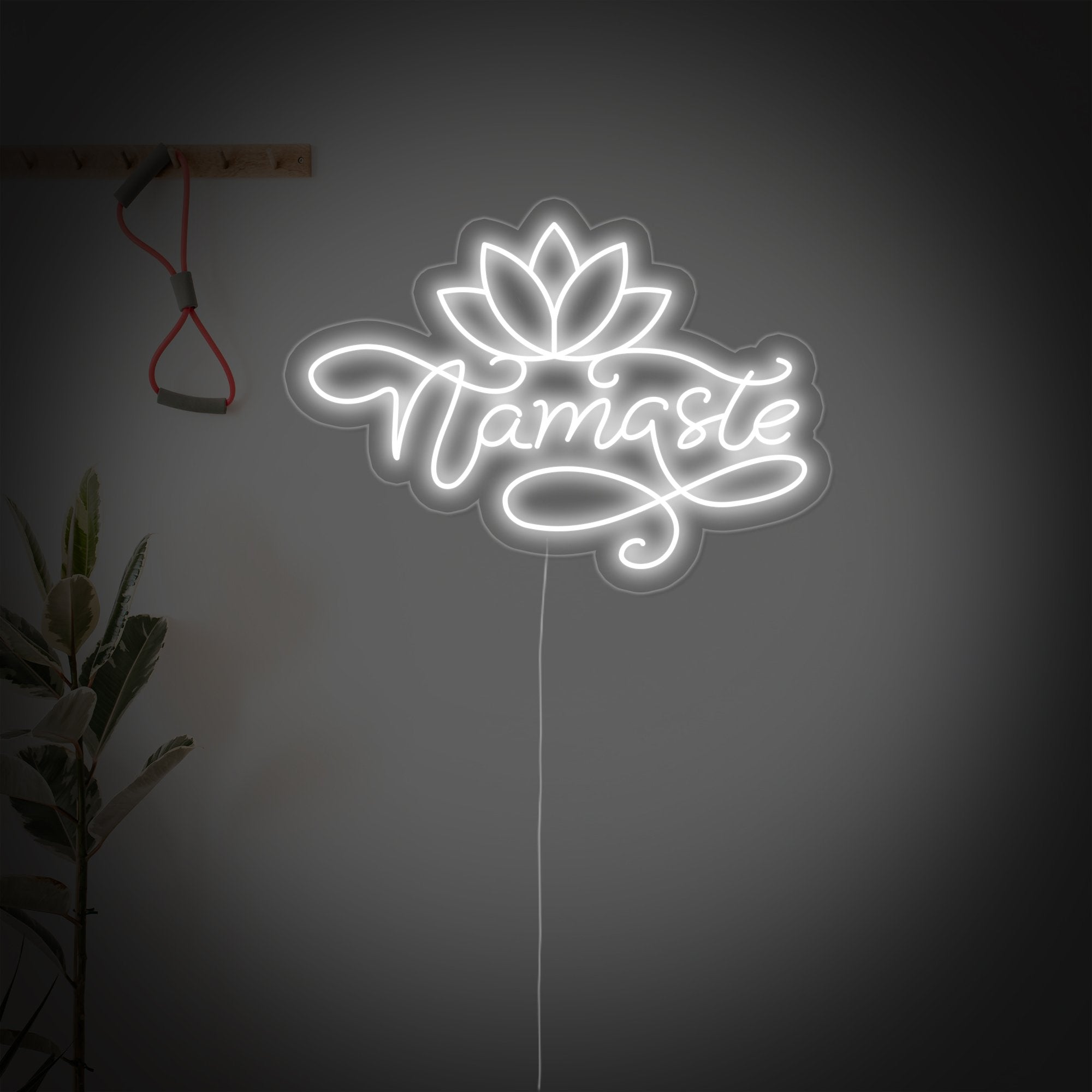"Nameste Lotusblume Yoga, Yoga Dekoration" Neonschrift