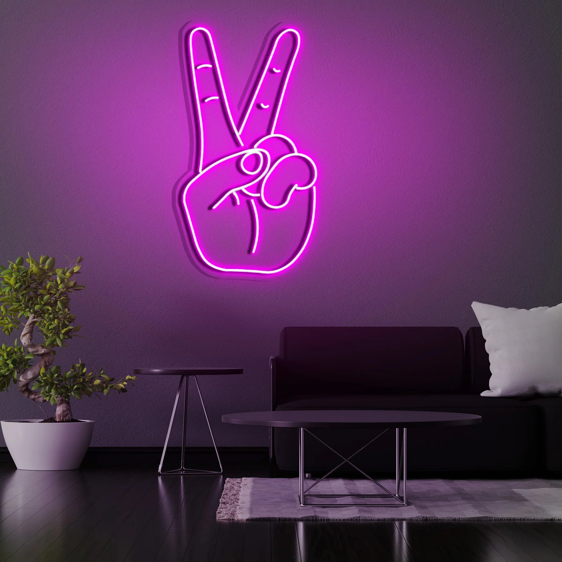 Neonlicht mit Scissorhands-Logo – Ihr ikonisches Kunstwerk in Neon