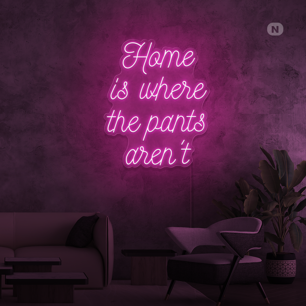 Neon Schild Zitat Zuhause