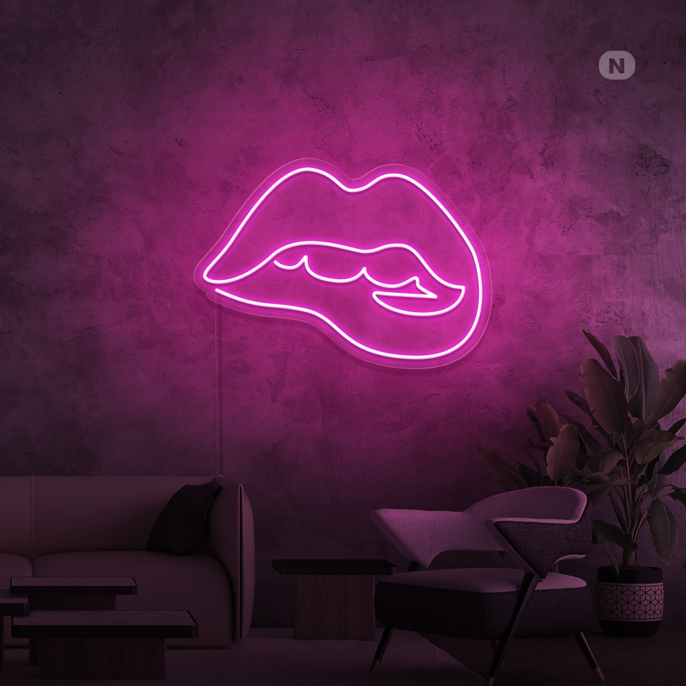 Neon Schild Verführerische Lippe
