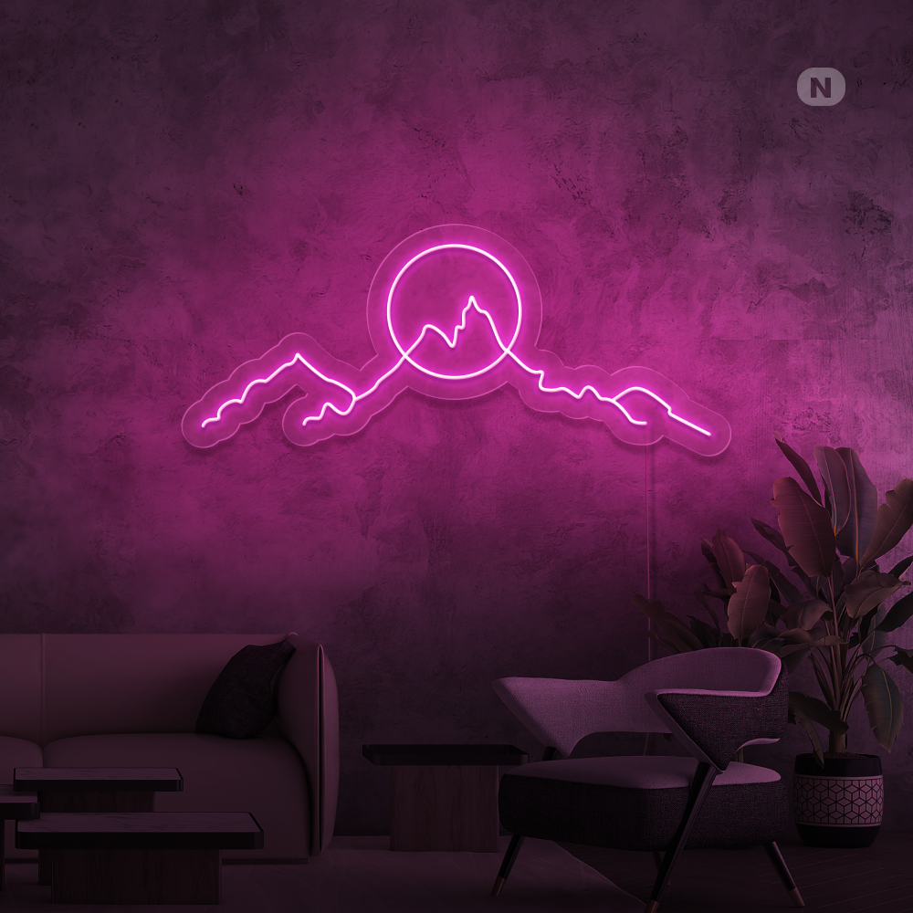 Neon Schild Bergen
