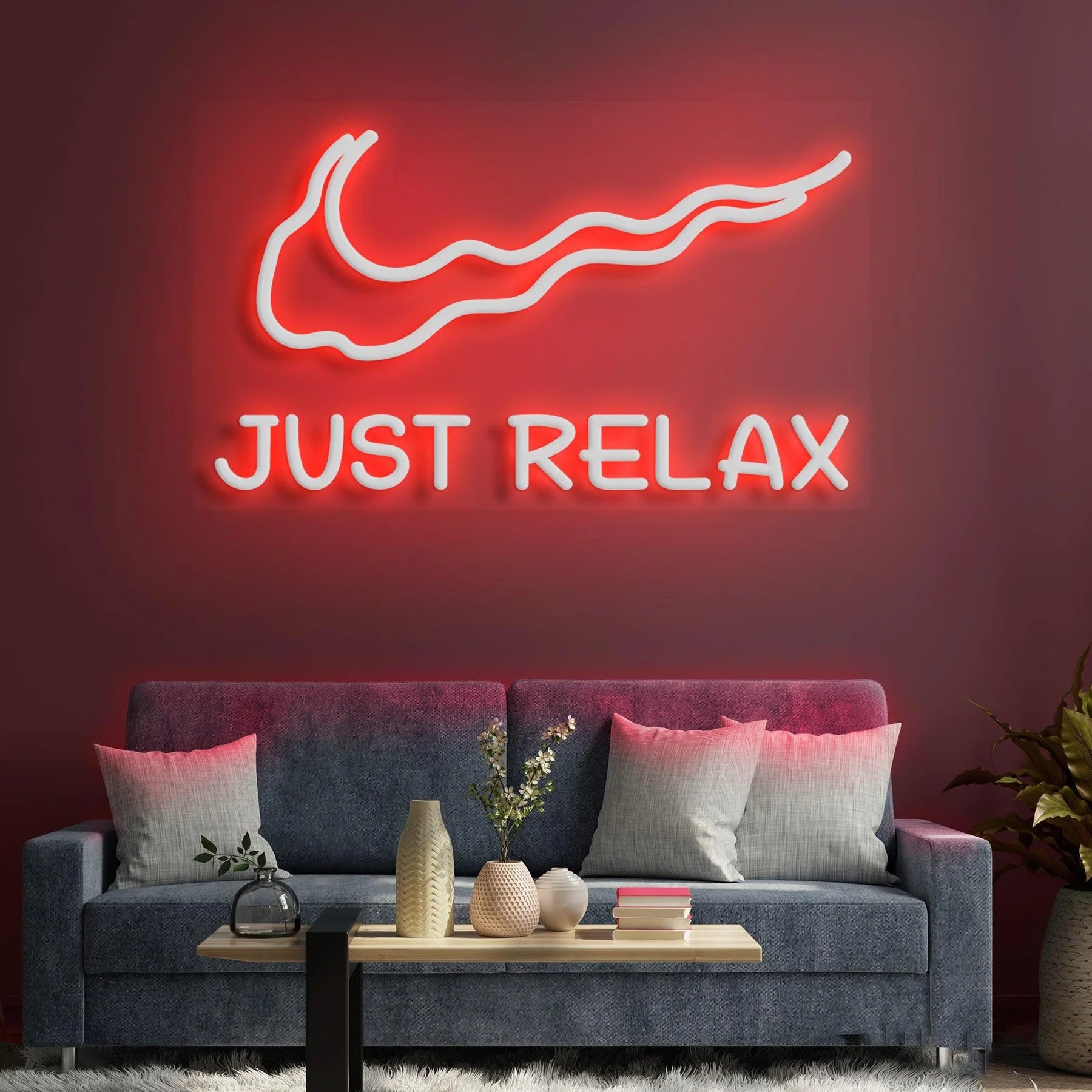 Neonschild „Just Relax“ – Ihre leuchtende Einladung zur Entspannung