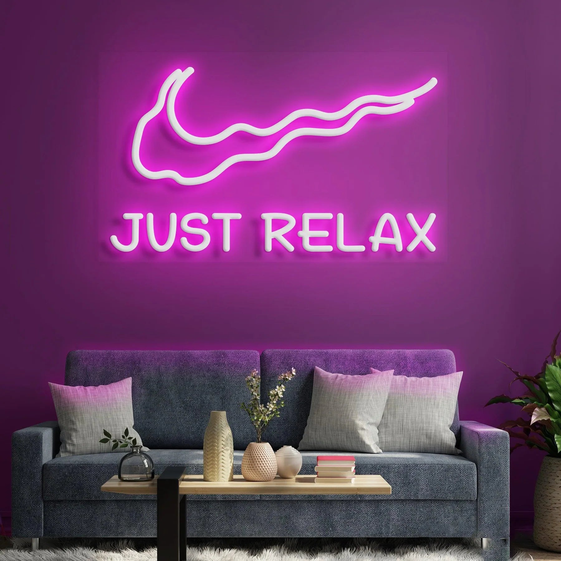Neonschild „Just Relax“ – Ihre leuchtende Einladung zur Entspannung