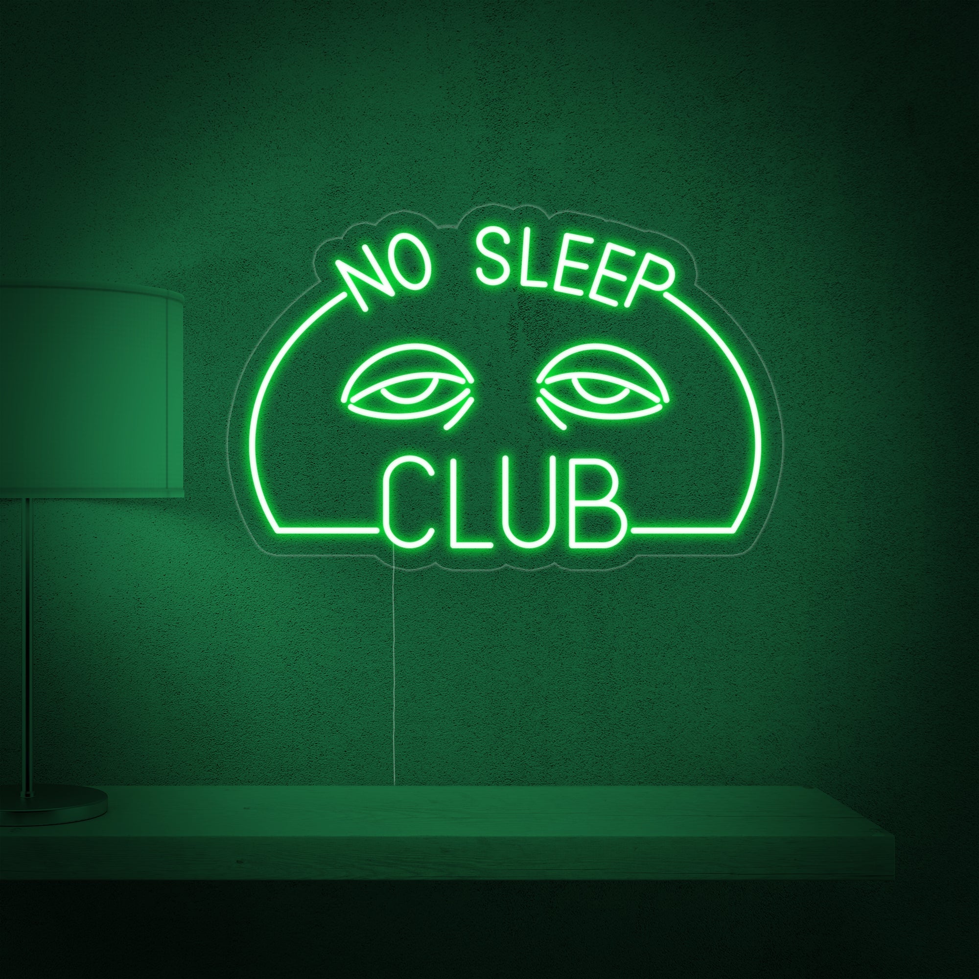 "No Sleep Club" Neonschrift