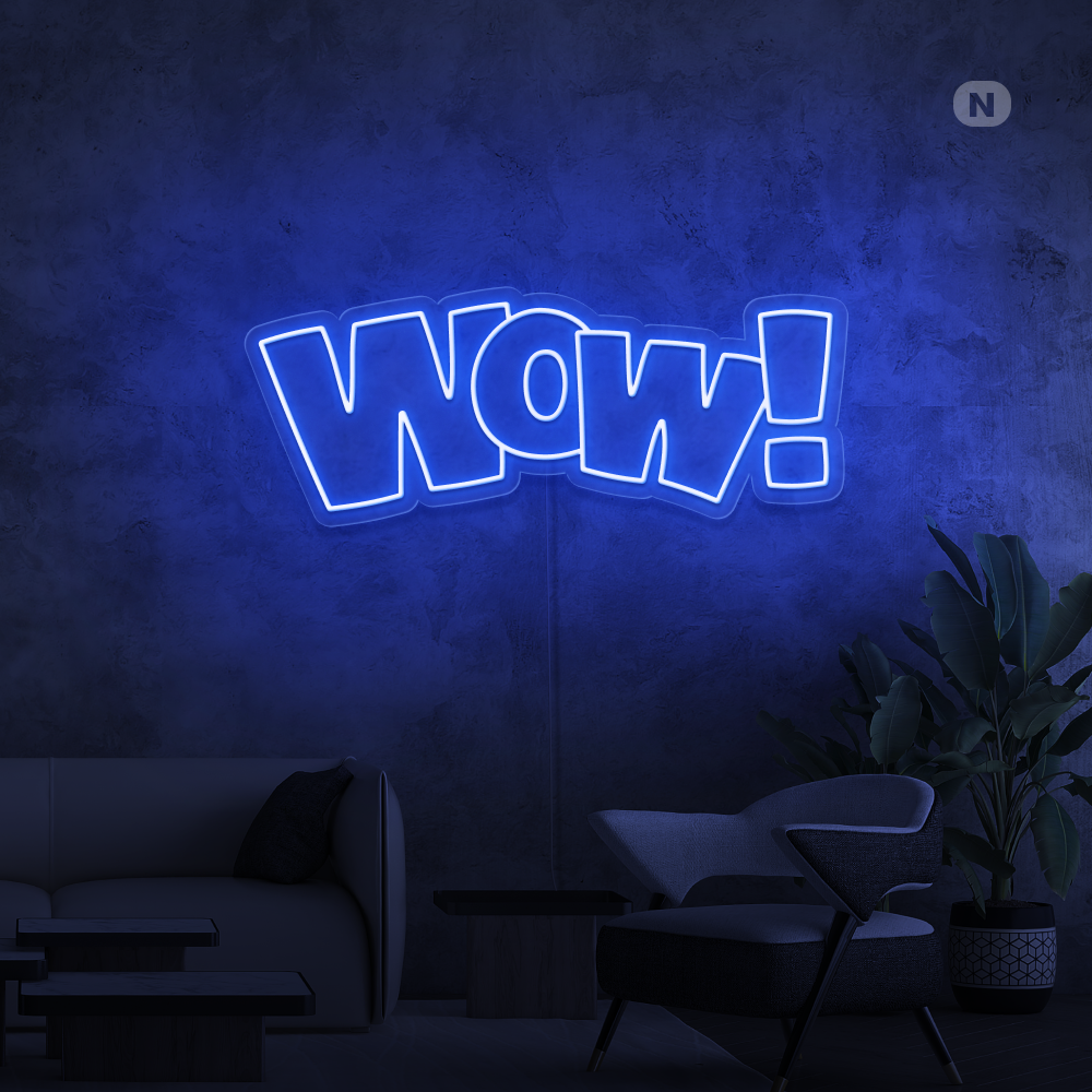 Neon Schild Wow!