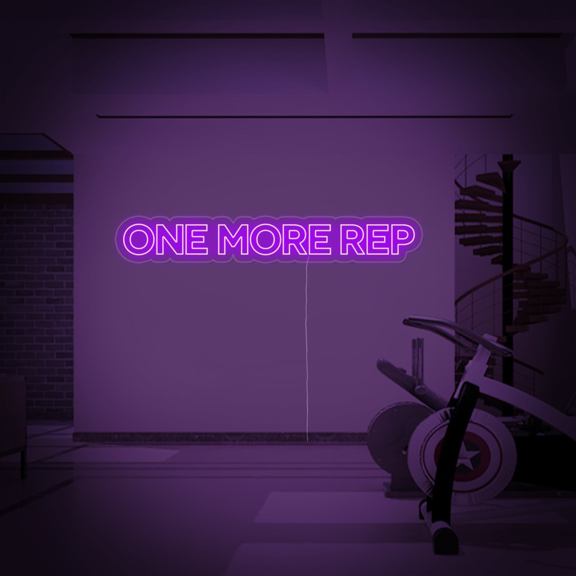 "One More Rep, Fitnessstudio Dekoration, Fitnessstudio Zitate, Fitness Zitate, Workout Zitate" Neonschrift