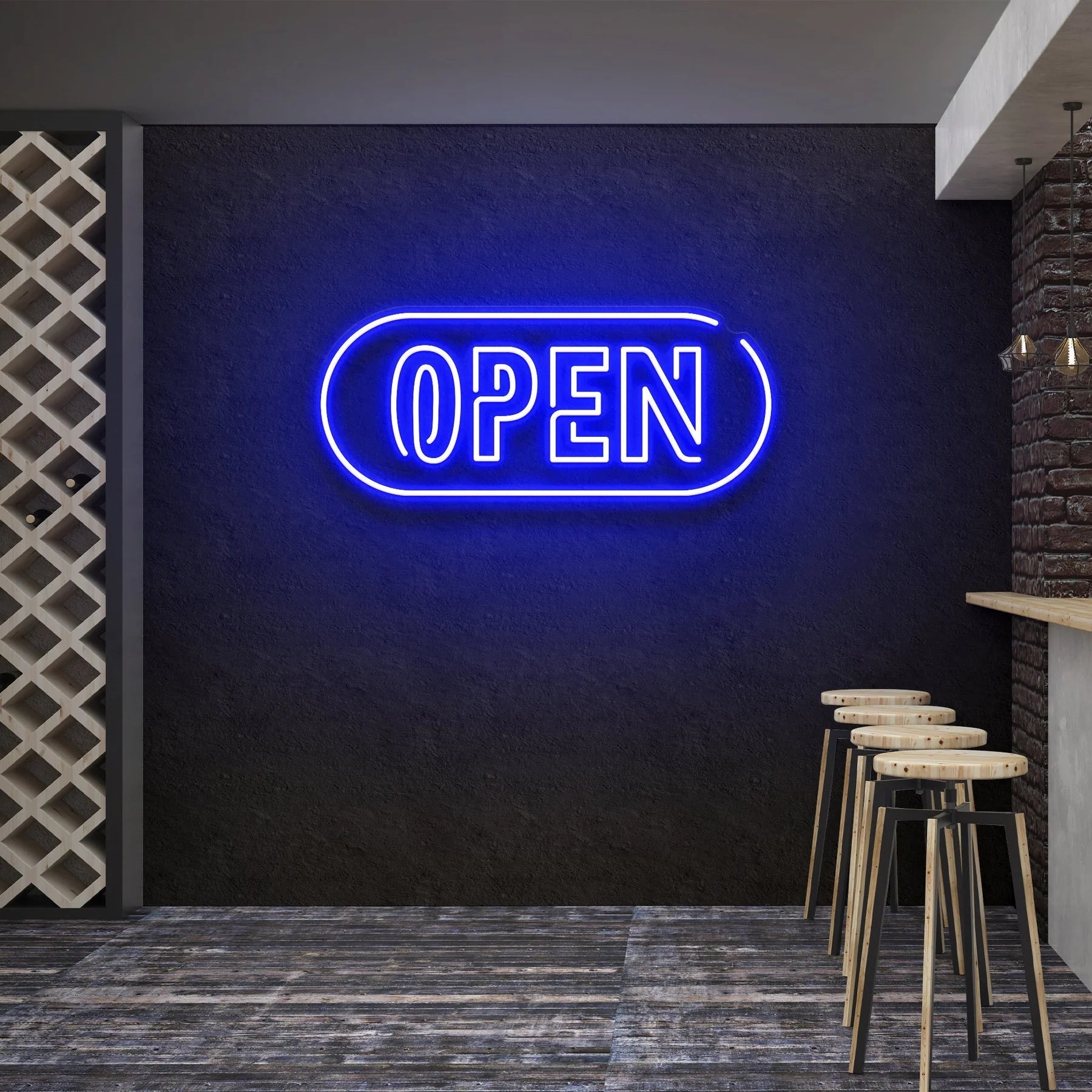 Open 4 LED Neon Schild Licht – Moderne Leuchtreklame für auffällige Präsentationen