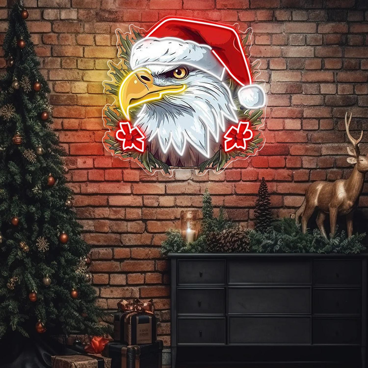 Patriotischer Jubel – Weihnachtsadler Leuchtreklame Lichtkunstwerk