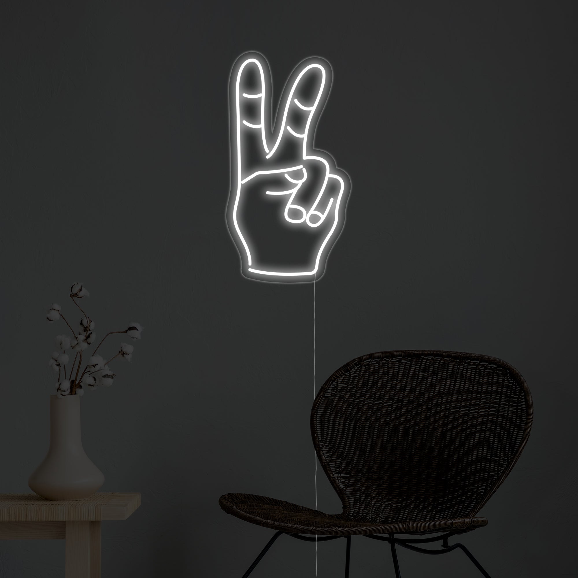 "Frieden" Neonschrift