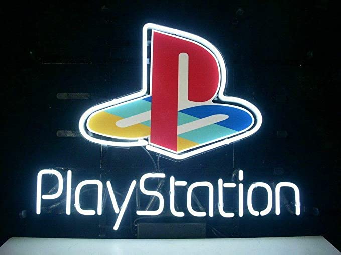 "Play Station Spielstation Spielzimmer" Neonschrift