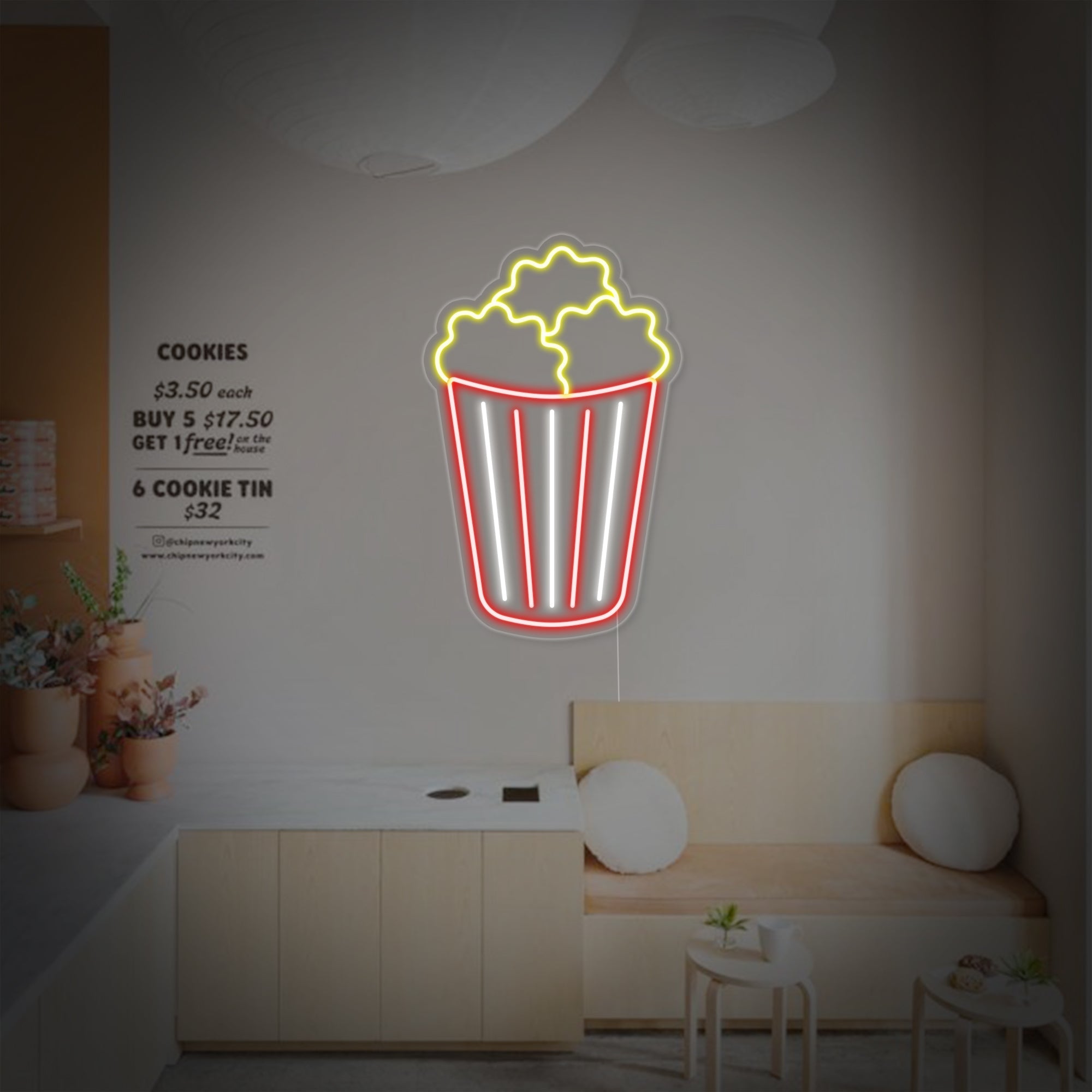 "Popcorn" Neonschrift