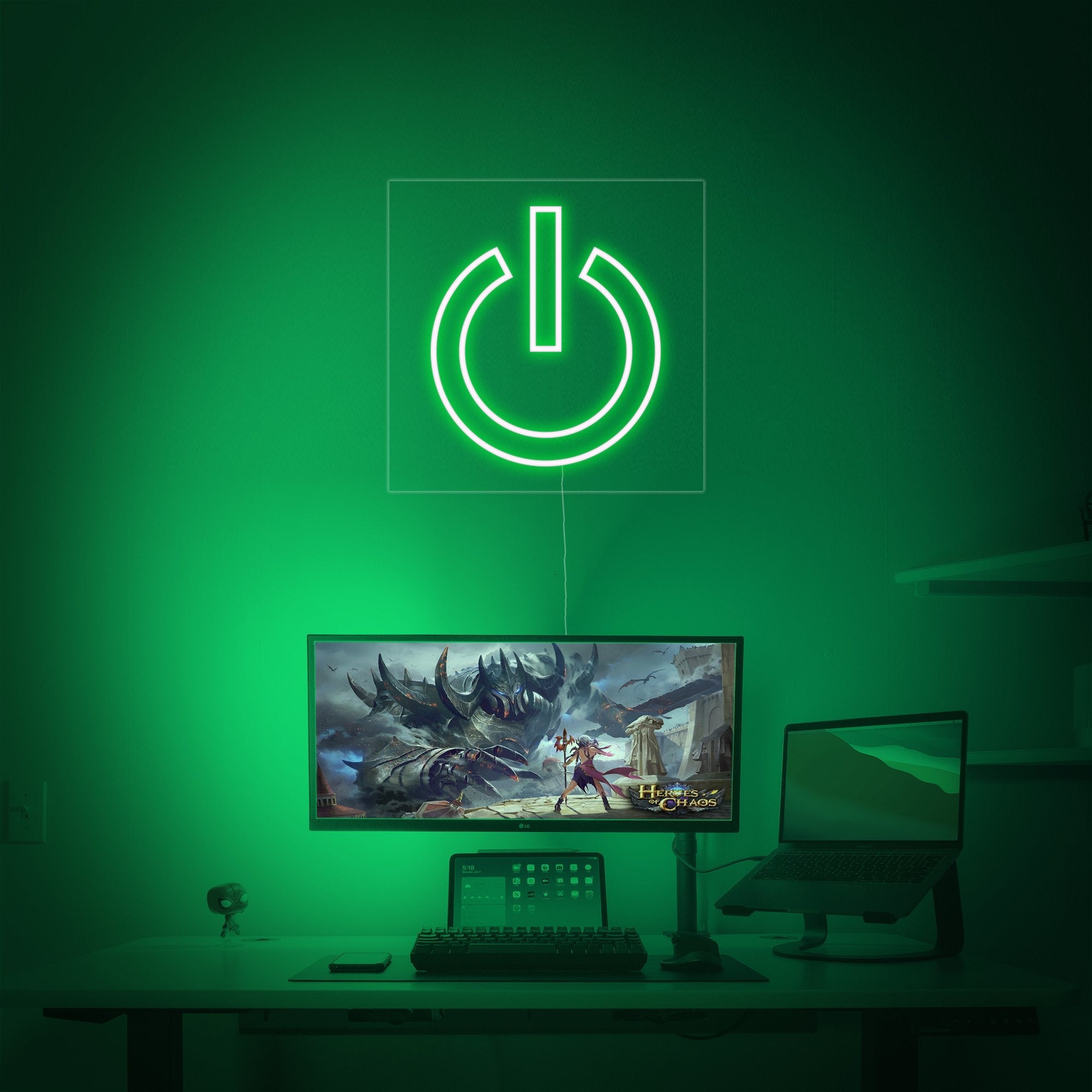 "Power Button, Spielzimmer Dekoration" Neonschrift