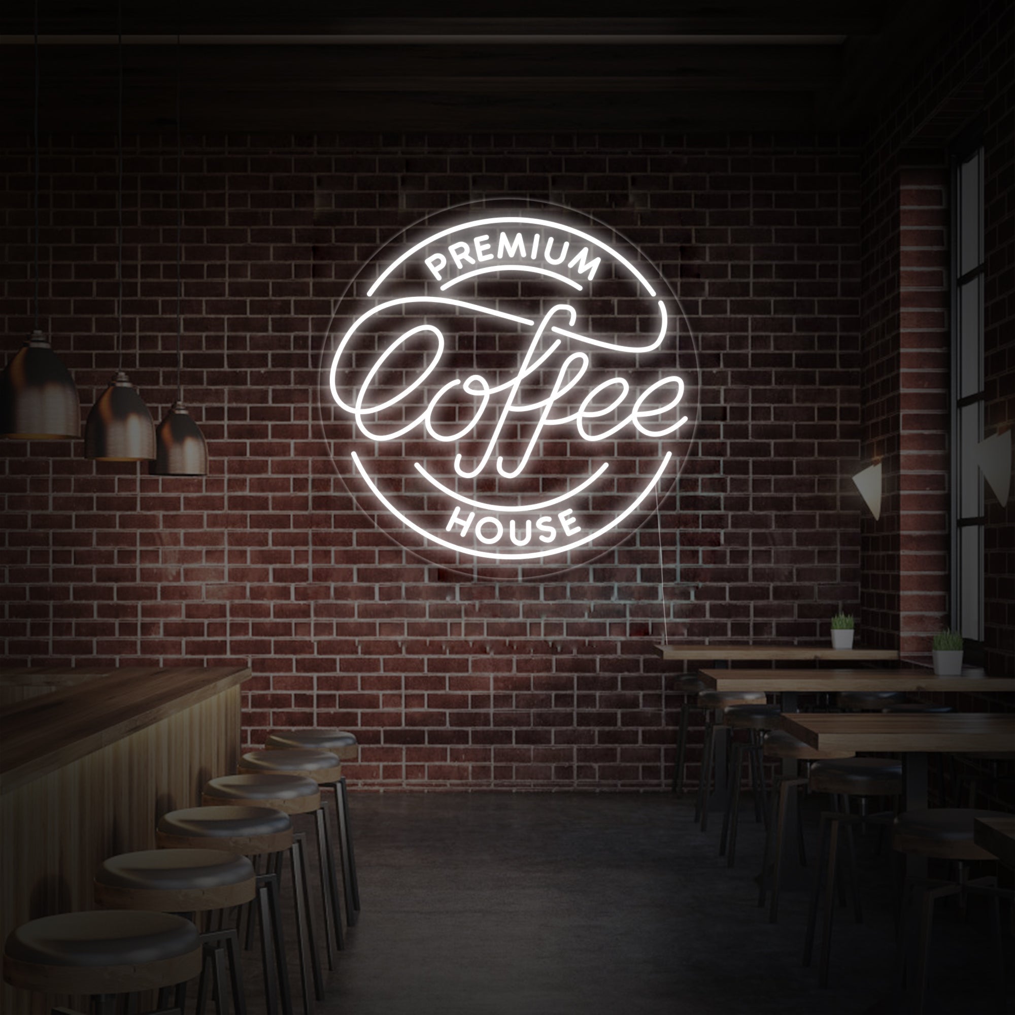 "Premium Coffee House" Neonschrift