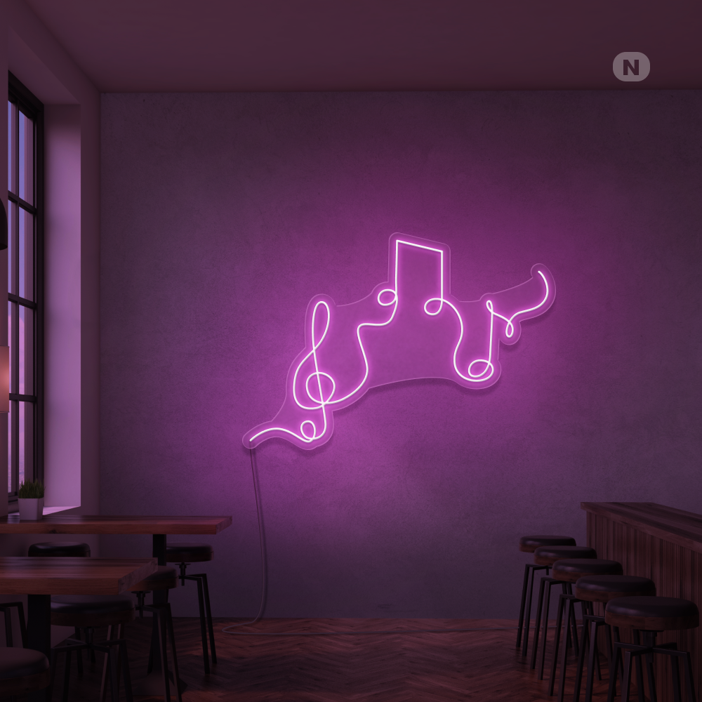 Neon Schild Musikalische Noten