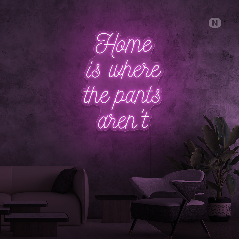 Neon Schild Zitat Zuhause