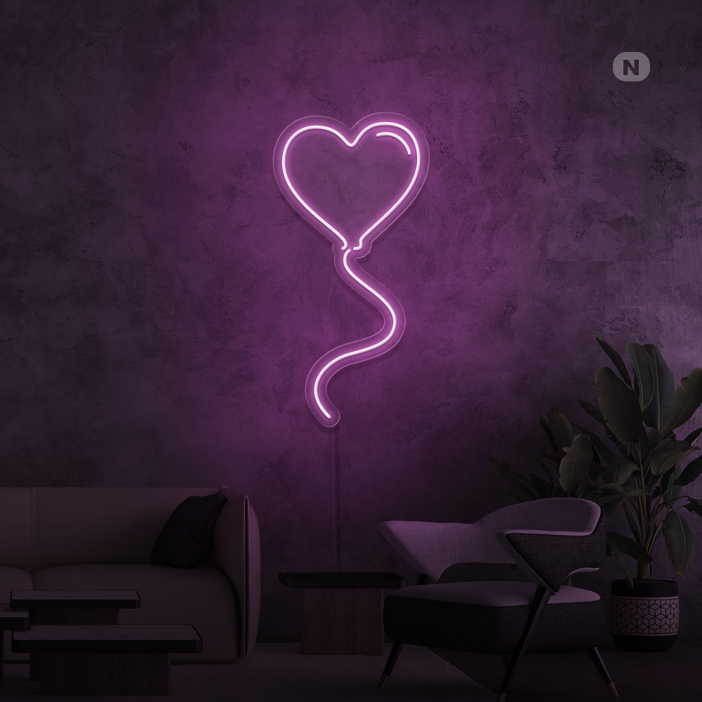 Neon Schild Liebesballon