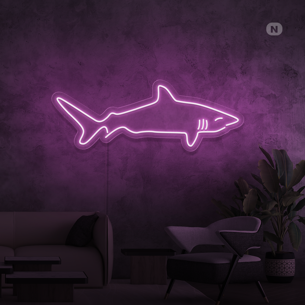 Neon Schild Hai