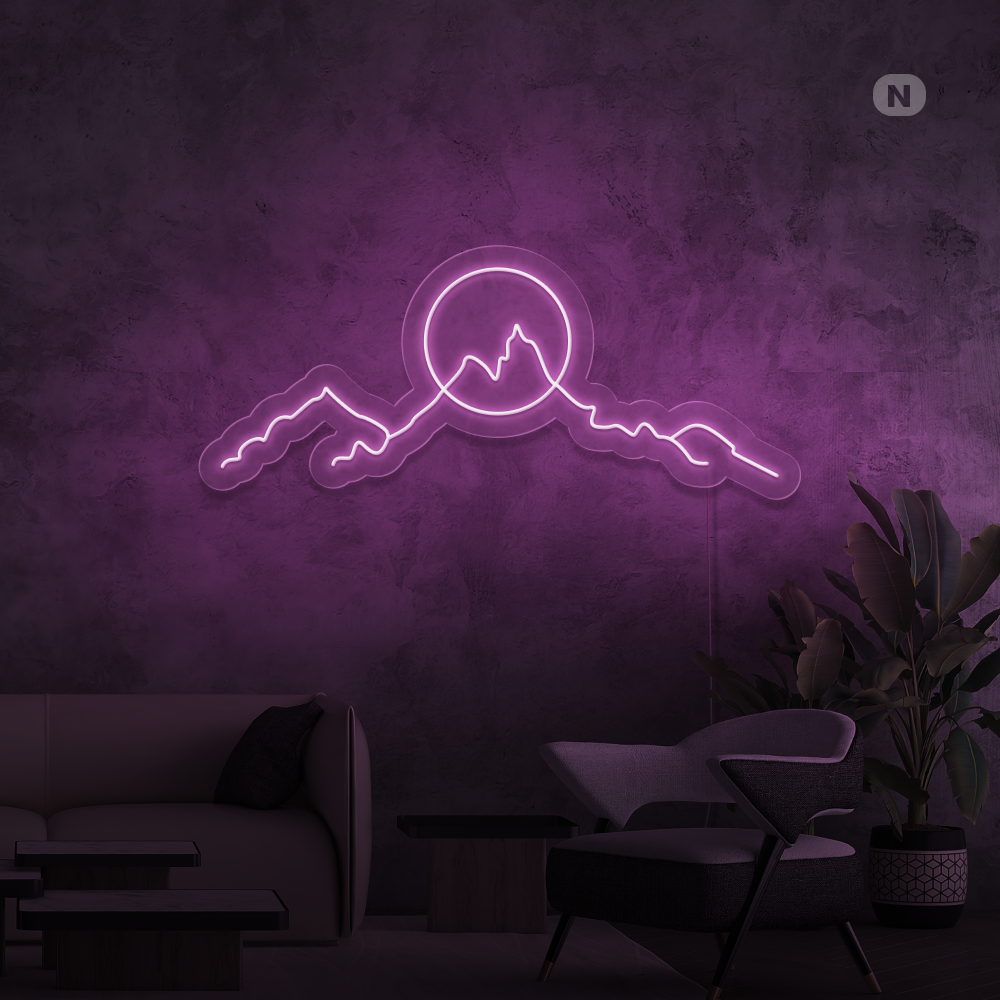 Neon Schild Bergen