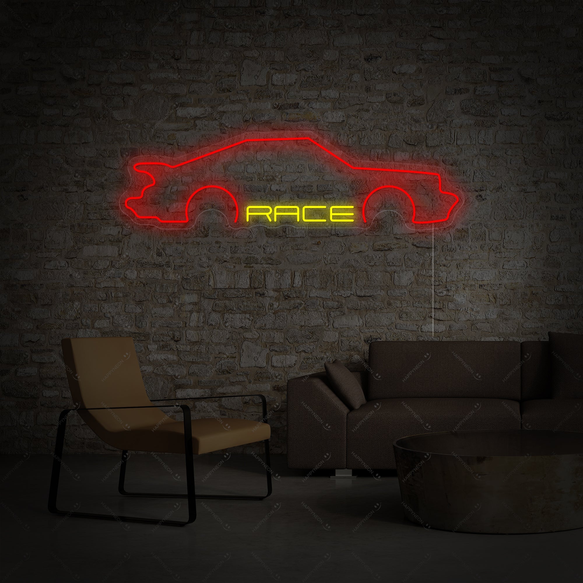 "Auto, Race" Neonschrift