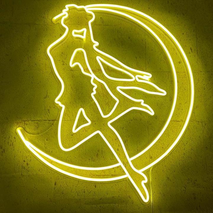 "Gelbes Sailor Moon Anime" Neonschrift