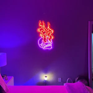 Schädel-Kopf-Neonzeichen – Handgemachte Kunst nach Ihren Wünschen