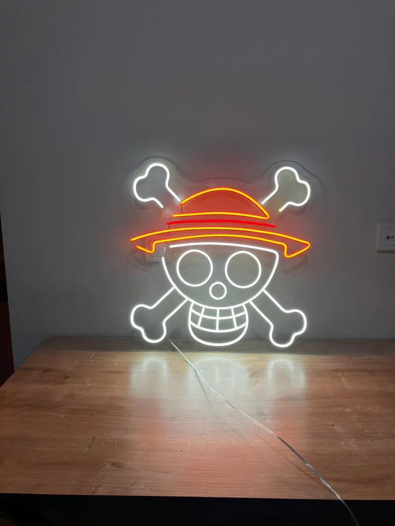 Schädel Neon Leuchtreklame – Spooky Halloween LED Wanddekor