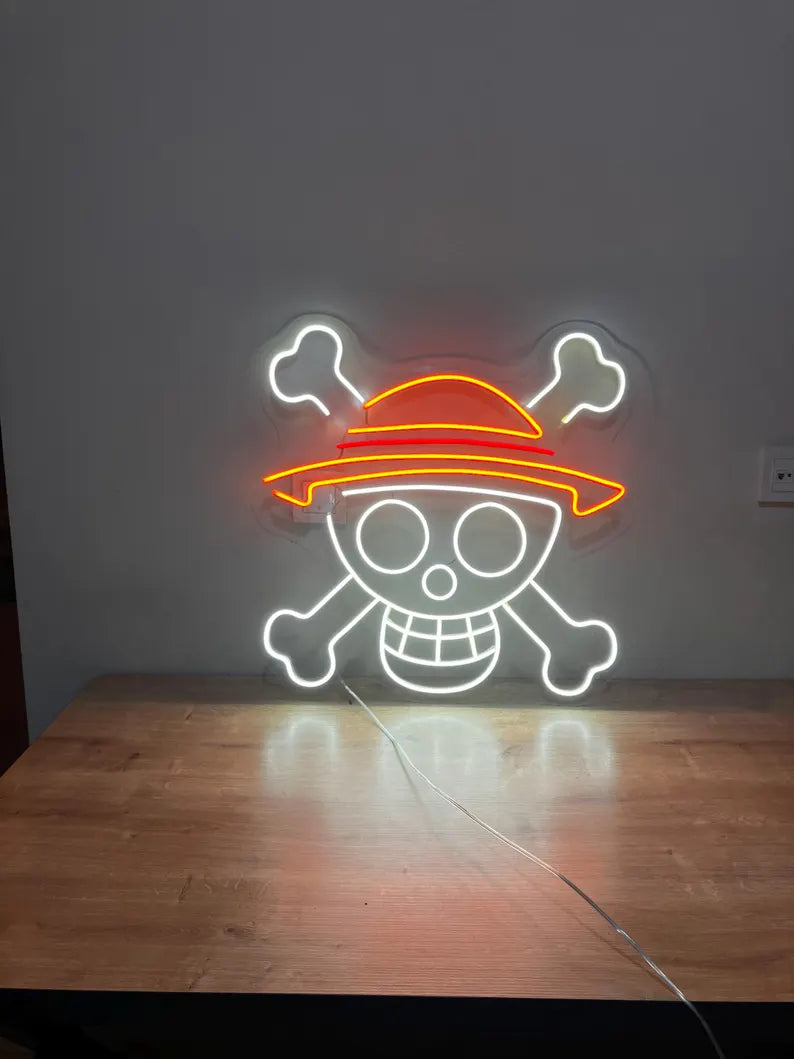 Schädel Neon Leuchtreklame – Spooky Halloween LED Wanddekor