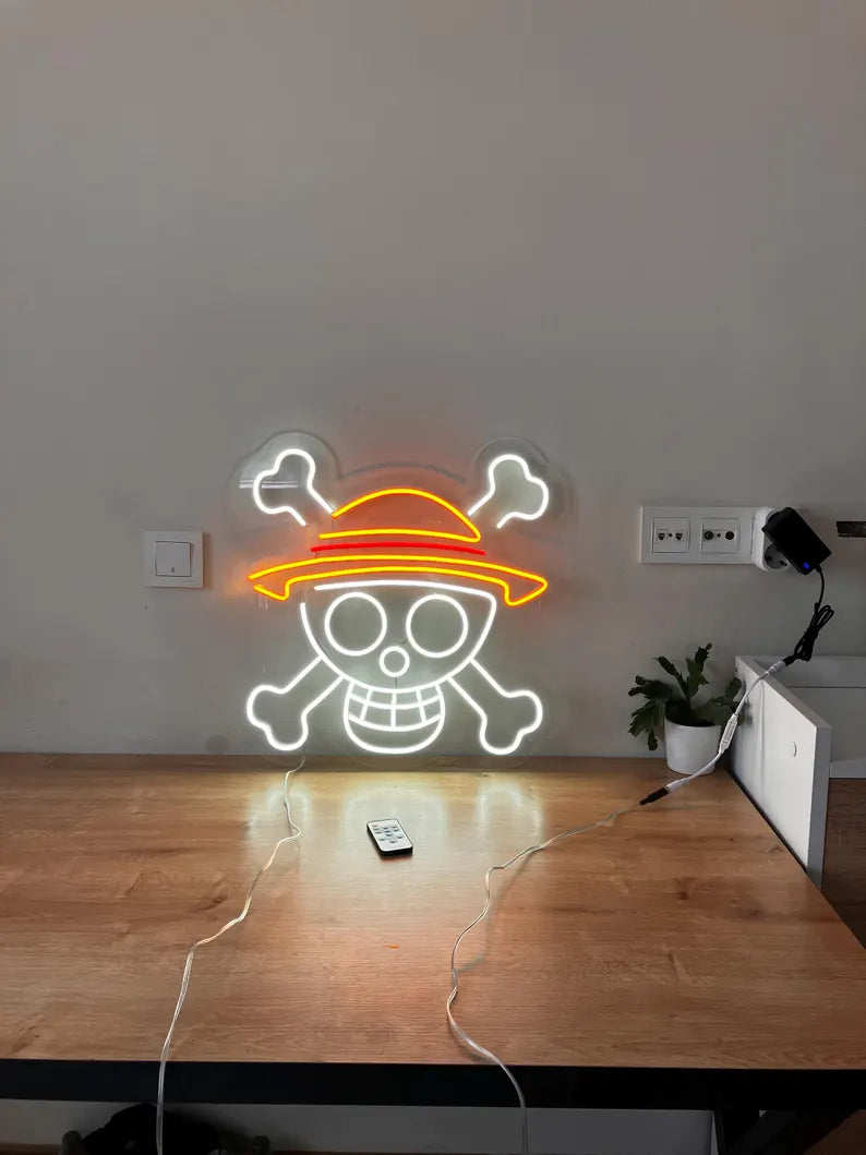 Schädel Neon Leuchtreklame – Spooky Halloween LED Wanddekor