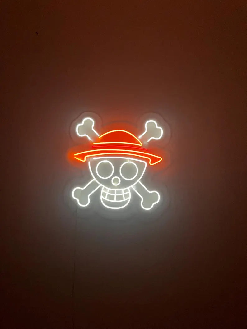 Schädel Neon Leuchtreklame – Spooky Halloween LED Wanddekor